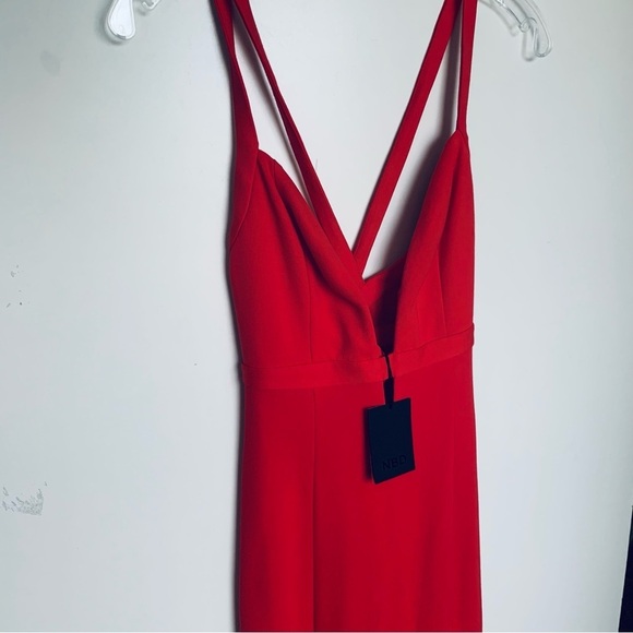 NBD Revolve Slit Leg Dress in Red - Picture 6 of 7